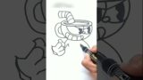 Drawing Cuphead FNF – Indie Cross#shorts #fnf