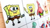 Drawing FRIDAY NIGHT FUNKIN vs ORIGINAL SpongeBob, Patrick, Squidward, Mr. Krabs