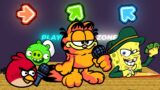 FNF Character Test | Gameplay VS Playground | Garfield | Spongebob | Angry Birds (Red, Pig) FNF Mods