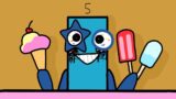 FNF Corrupted "SLICED" ice cream | Numberblocks Animation x Annoying Orange x Pibby #shorts