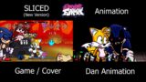 FNF SLICED NEW VERSION | Corrupted Orange | Game/Cover x FNF Animation Comparison