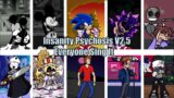 Friday Night Funkin : Insanity Psychosis V2.5 But Every Turn A Different Character Sings It