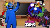 Friday night funkin' reacts to VS Rainbow friends (Roblox rainbow friends) (Fnf reaction)