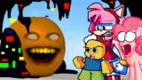Goodbye world but Annoying Orange x Roblox Noob x FNF Animation (Sad Ending) FNF Amy vs Pinkie Pie