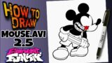 How To Draw Friday Night Funkin' MOUSE.AVI 2.5 | MICKEY MOUSE |  commo dibujar a mouse.avi 2.5 FNF