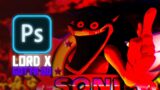 Making Lord X (Gotta Go) from a Friday Night Funkin' Mod in Photoshop | Speed Edit | Sonic (PC PORT)