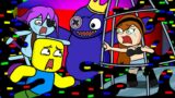 Rainbow Friends Corrupted: Blue x Pink vs Learn With Pibby FNF, Cuphead – Roblox Animation