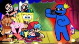 Rainbow Friends, but Blue vs Popular Characters FNF #2 Friday Night Funkin`
