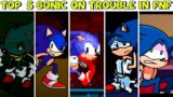 Top 5 Sonic On Trouble in FNF – Friday Night Funkin'