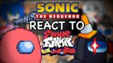 Sonic Characters React Friday Night Funkin VS Imposter V3 // FNF // Among Us Secret Defeat // PART 2