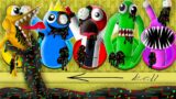 Corrupted Rainbow Friends in The Backrooms : Blue, Green & Orange vs FNF "SLICED"- Roblox Animation