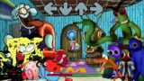 Corrupted Sponge Bob | Crazy Bob VS all Rainbow Friends | Friday Night Funkin | Roblox Mod