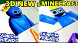 DIBUJO FRIDAY NIGHT FUNKIN 3D vs MINECRAFT Rainbow Friends de ROBLOX 3D VS Minecraft Rainbow Friends