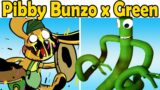 Friday Night Funkin' Pibby Bunzo Bunny VS. Green Rainbow Friends (Come learn with Pibby x FNF Mod)