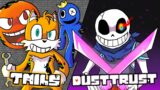 If Corrupted TAILS & STEVEN Met DUSTTRUST SANS (FNF Pibby Animation as UNDERTALE)