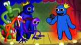 Rainbow Friends FNF | Game vs Animation Blue Friday Night Funkin`
