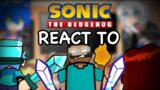 Sonic Characters React Friday Night Funkin VS Herobrine Reborn 2.5 // FNF // Minecraft Creepypasta//