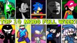 Top 10 Mods Full Week! #16 – Friday Night Funkin' (FNF Mod/Full Week/Hard)