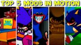 Top 5 Mods in Motion – VS FNF Dashing, Huggy Wuggy, Sonic.EXE, Indie Cross – Friday Night Funkin'