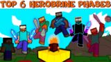 Top 6 Herobrine Phases in Friday Night Funkin' (FNF Mod/Minecraft/Creepypasta)
