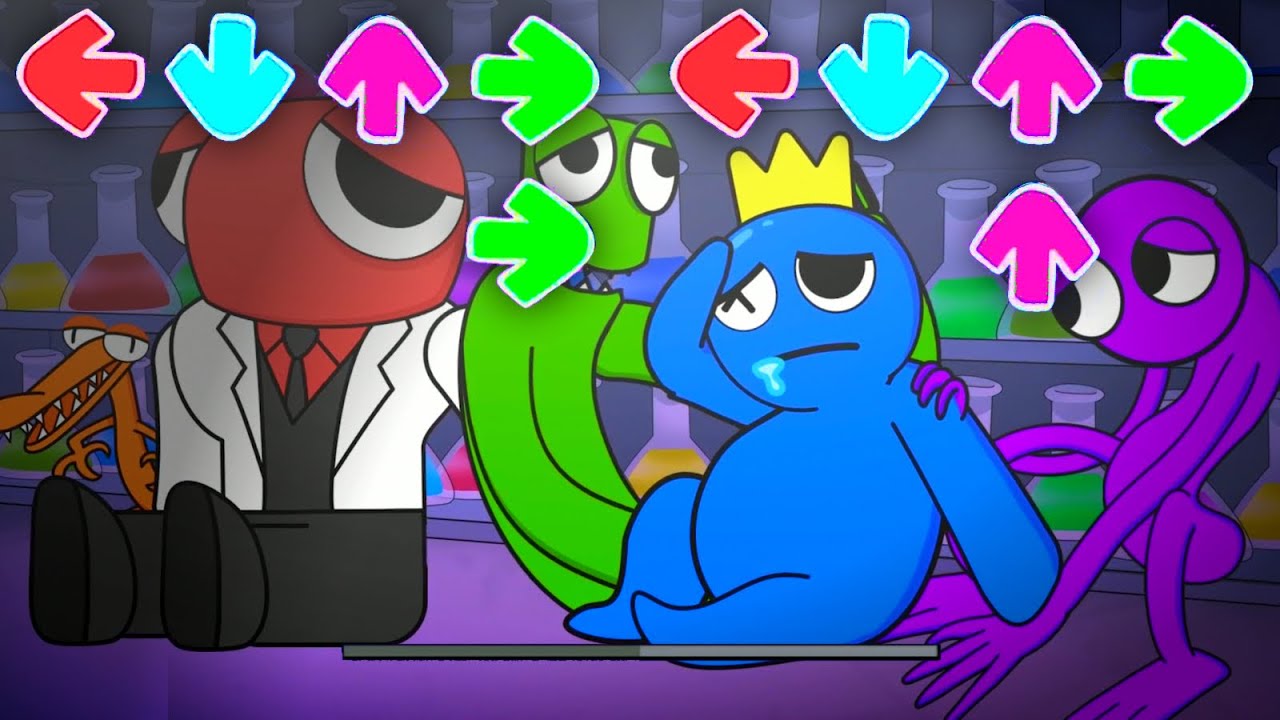 FNF Rainbow Friends: Origin Story, Doors and Poppy Playtime in Friday