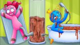 BLUE BATHES IN POOP Rainbow Friends| Roblox animation | FNF x ORIGIN of Rainbow Friends FNF