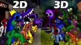Friday Night Funkin: Raibow Friends 2D vs 3D (Red, Pink, Yellow Join)