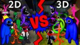 FNF Character Test | Gameplay VS My Playground | Rainbow Friends 3D VS 2D