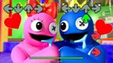 Blue and Pink Falls in LOVE?! in Friday Night Funkin' be Like | FNF x ORIGIN of Rainbow Friends