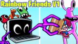 FNF Vs NEW Rainbow Friends Blue V1 W. PINK, YELLOW (Roblox Rainbow Friends Chapter 1/FNF Mod)