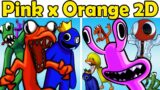 FNF x Rainbow Friends Chapter 2 Pink VS. Orange 2D (Roblox Rainbow Friends Chapter 1/FNF Mod/Hard)