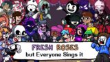 Fresh Roses but every turn a different character sings it – Friday Night Funkin' Cover