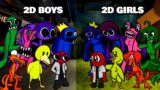 Friday Night Funkin: 2D Raibow Friends BOYS vs GIRLS (Red, Pink, Yellow Join)