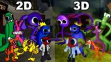 Friday Night Funkin: Raibow Friends 2D vs 3D (Red, Pink, Yellow Join)