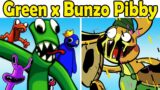 Friday Night Funkin' Pibby Bunzo Bunny vs 2D Green Rainbow Friends (Come learn with Pibby x FNF Mod)