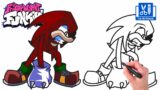 How To Draw Knuckles The Echidna | Como Dibujar Friday Night Funkin FNF Easy Step By Step
