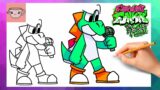 How To Draw Yoshi |  Friday Night Funkin Mod | FNF | Step By Step Drawing Tutorial