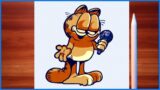 How to draw easy Friday Night Funkin Gorefield Step by step / (Garfield Gameboy'd/Creepypasta)