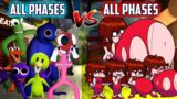 Rainbow Friends ALL PHASES vs Fat Girlfriend ALL PHASES | FNF & Buffet Night Burstin & Roblox
