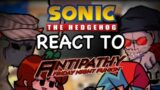 Sonic Characters React FNF VS Anitipathy V1 Full Week + Tricky // GCRV