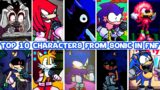 Top 10 Characters from Sonic in FNF – Friday Night Funkin' VS Cyclops, Knuckles, Xain, Tails & etc.