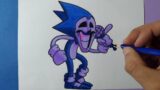 Dibujando a Majin Sonic | Friday Night Funkin' | Drawing Majin Sonic