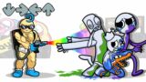 FNF Heroes VS Baby Long Legs STOLE the Rainbow Friends COLORS (feat. Mommy Long Legs) FNF Animation