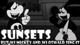 Friday Night Funkin': Sunsets WI Mickey Mouse and WI Oswald Sing it (Wednesday's Infidelity Song)
