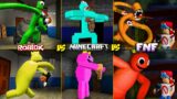 ROBLOX Rainbow Friends ALL JUMPSCARES VS Minecraft VS FNF But they changed color
