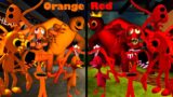 Rainbow Friends ALL Orange VS ALL Red but | Friday Night Funkin Mod Roblox