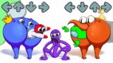 Rainbow Stories: Mini Crewmate kills Rainbow Friends vs FNF Characters | Among Us Animation