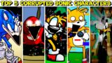 Top 5 Corrupted Sonic Characters – Friday Night Funkin’ VS Pibby Sonic, Tails, Knuckles, Silver