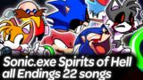 Vs Sonic.exe The Spirits of Hell All Endings Update 22 songs | Friday Night Funkin'