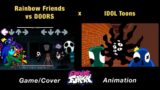 All Rainbow Friends VS All DOORS | Blue, Green, Orange & Purple | Game x FNF Animation
